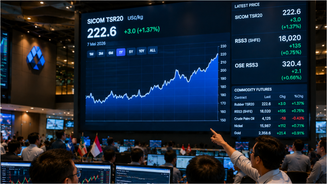Harga Karet Bersiap Uji Level 225, Rebound Pasar Dinilai Semakin Solid